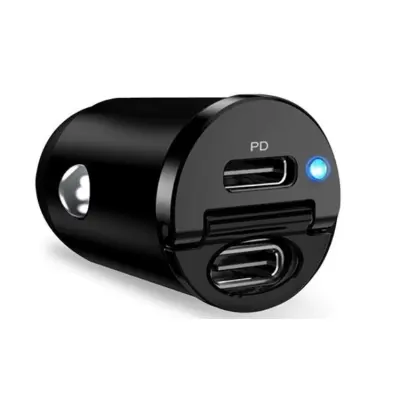 Puro Billaddare USB-C Till USB-C 30W Mini - Svart