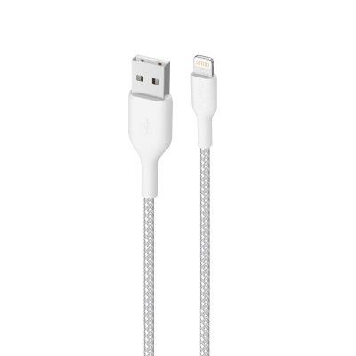 Puro Lightning Fabric Kabel 2m - Vit