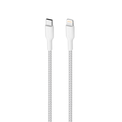 Puro Lightning USB-C Fabric Kabel 2m - Vit