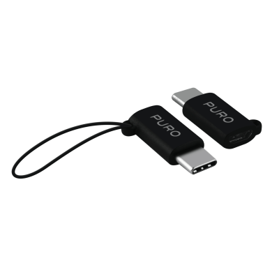 Puro - MicroUSB - USB-C Adapter - Svart