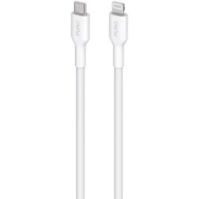 Puro Plain USB-C - Lightning Kabel för Apple med MFI 2.0 2.4A 2m - Vit