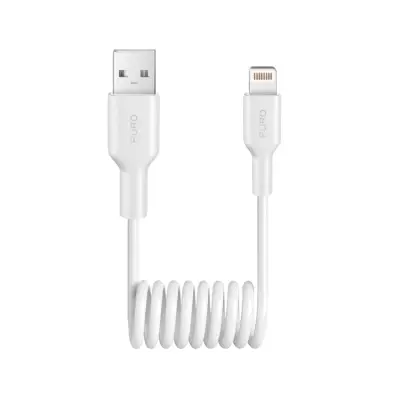 Puro USB-A - Lightning 12W Kabel 1m Spiral - Vit