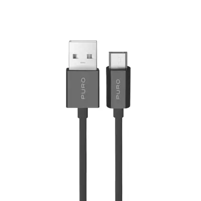 Puro USB-A till Micro-USB Kabel TPE 2m - Svart