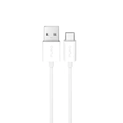 Puro USB-A till USB-C Kabel TPE 10W 2m - Vit