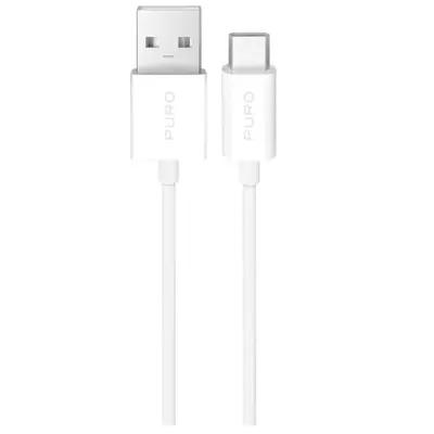 Puro USB-A - USB-C 10W Kabel 3m TPE - Vit