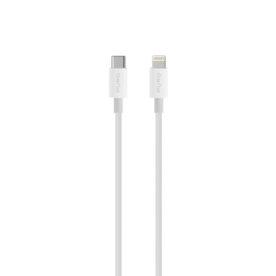Puro USB-C Lightning MFI Fabric Kabel 2m - Vit