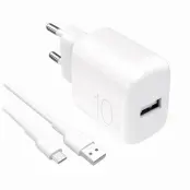 Puro Väggladdare 10W USB-A + USB-A - USB-C Kabel 1.2m Polite
