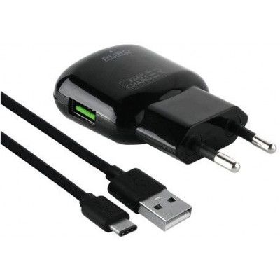 Puro Väggladdare 15W 1USB-A + USB-C Kabel
