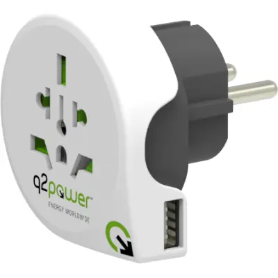 Q2Power Grounded Travel adapter 10A 1xUSB