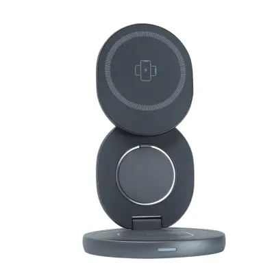 Qualo Trådlös Laddare Induction med Hållare 24W - Grå