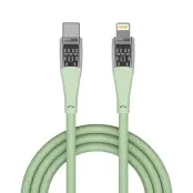 QUALO USB-C - till Lightning Kabel 1.5m 2.4A Transparent nylon