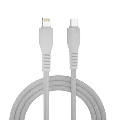QUALO USB-C till Lightning Kabel 2.4A 1.5m Nylon QKN-CL-18 - Silver