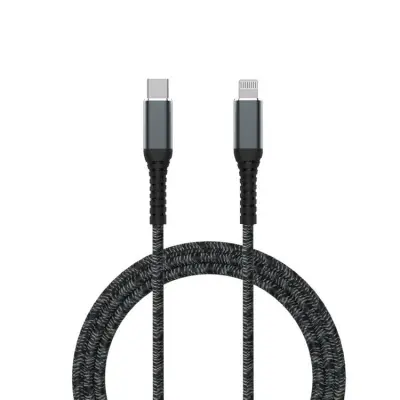 QUALO USB-C till Lightning Kabel 2.4A 1m Återvinning - Svart