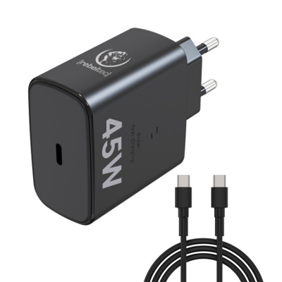 Rebeltec Väggladdare USB-C 45W med USB-C/USB-C Kabel - Svart
