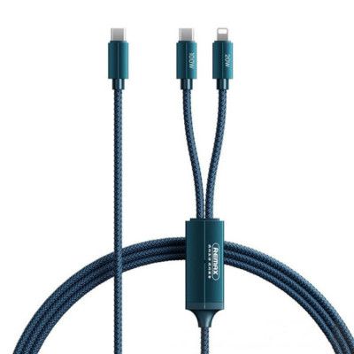 REMAX 2in1 USB-C Till USB-C Lightning 100W Kabel 1m - Blå