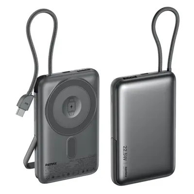 REMAX 3in1 Powerbank 10000mAh 15W/22.5W Trådlös Laddare - Grå