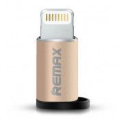 Remax micro USB - lightning adapter guld