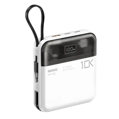 REMAX Powerbank 10000mAh 20W/22.5W RPP-602 Pro Dual kabel Vit