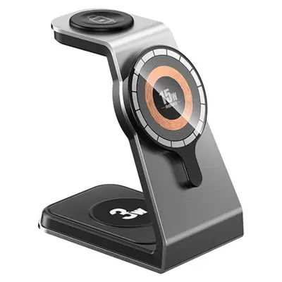 REMAX RP-W85 Zunya 20.5W Aluminium 3-i-1 Magnetisk Trådlös Laddare