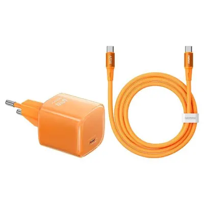 REMAX Väggladdare 60W 1xUSB-C med USB-C Kabel CA-26(C60W) - Orange