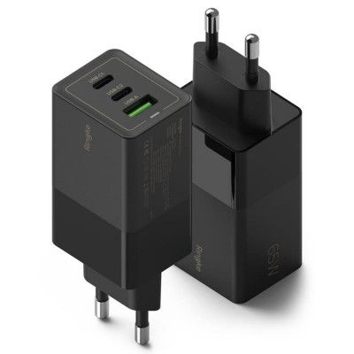 Ringke 3-Port Nätverk Laddare 65W Gan - Svart