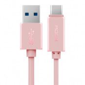 Rock USB-A till USB-C 1m- Rosa