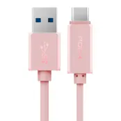 Rock USB-A till USB-C 1m- Rosa