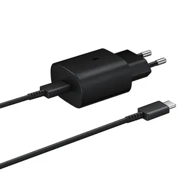 Samsung Snabbladdare USB-C 25W Kabel USB-C/USB-C - Svart