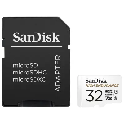 SANDISK Minneskort MicroSDHC 32GB För Bilkamera/Videmonitor med adapt