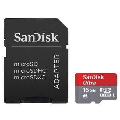 SANDISK Minneskort MicroSDHC Ultra 16GB 80MB/s UHS-I Adapter
