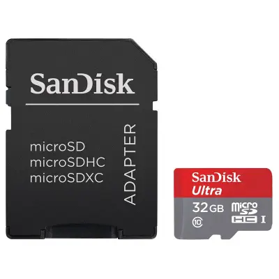 SANDISK Minneskort MicroSDHC Ultra 32GB 80MB/s UHS-I Adapter