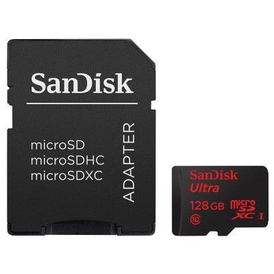 SANDISK Minneskort MicroSDXC Ultra 128GB 80MB/s UHS-I Adapter