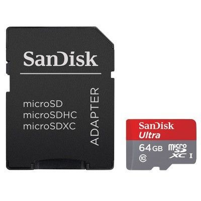 SANDISK Minneskort MicroSDXC Ultra 64GB 80MB/s UHS-I Adapter