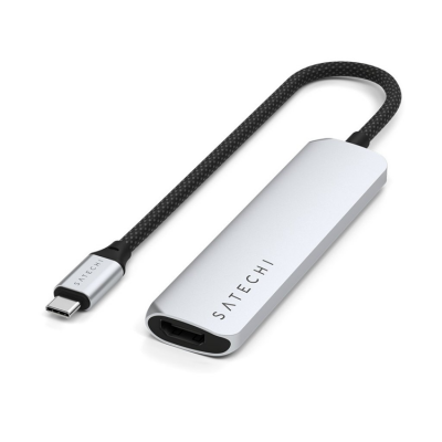 Satechi 4-i-1 HUBB USB-C Slim Multiport Adapter 4K - Silver