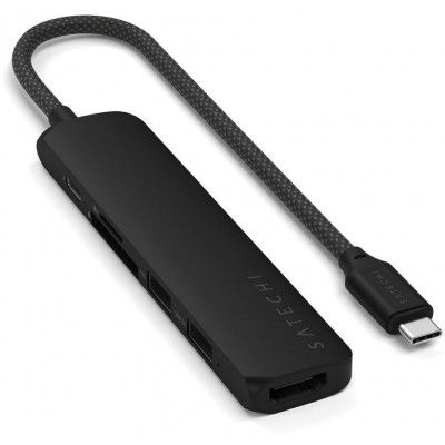 Satechi 6-in-1 USB-C Slim Multiport Adapter - Svart