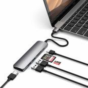 Satechi Slim USB-C Multi-Port Adapter V2 - Grå