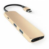 Satechi Slim USB-C Multiport-adapter 4K - Rymdgrå