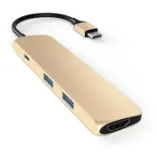 Satechi Slim USB-C Multiport-adapter 4K - Rymdgrå