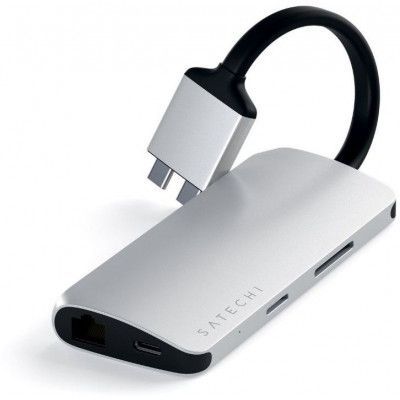 Satechi USB-C Dual Multimedia Adapter - Silver