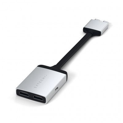 Satechi USB-C dubbel HDMI Adapter - Space Grå