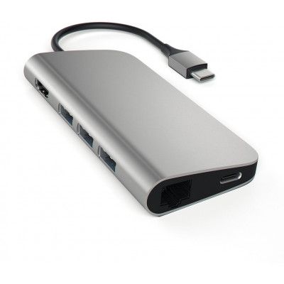 Satechi USB-C Multi-Port Adapter 4K with Ethernet - Silver