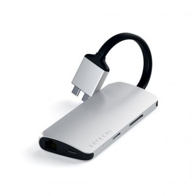 Satechi USB-C Multimedia Adapter Dual 4K HDMI Gigabit Ethernet - Space Grå