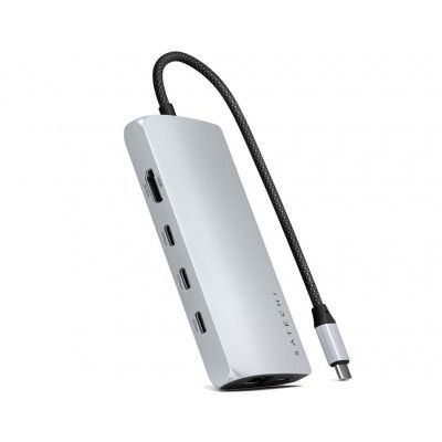 Satechi USB-C Multiport Adapter 8K with Ethernet V3 - Rymdgrå
