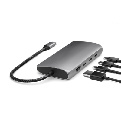 Satechi USB-C Multiport HUB 8K med Ethernet V3 - Rymdgrå