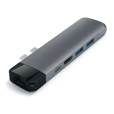 Satechi USB-C Pro Hub Adapter with Ethernet - Silver