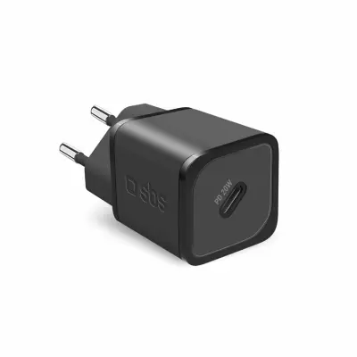 SBS Snabbladdare 20W GaN USB-C med Power Delivery - Svart