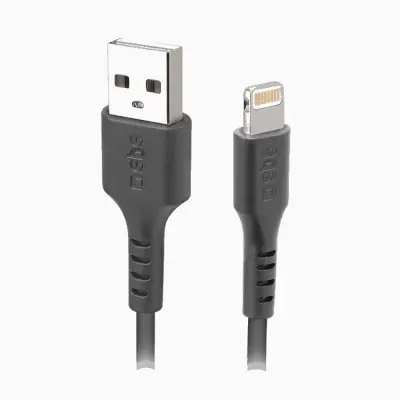 SBS USB-A - Lightning Kabel 1m MFi Certified - Svart
