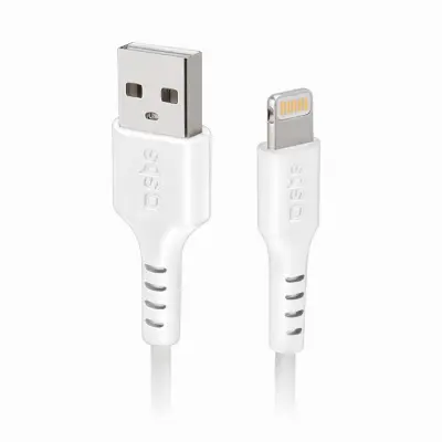 SBS USB-A - Lightning Kabel 1m - Vit