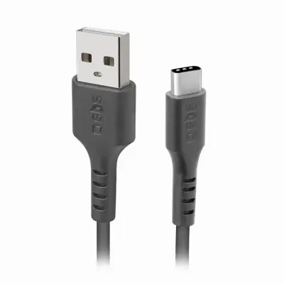 SBS USB-A - USB-C Kabel 1m - Svart