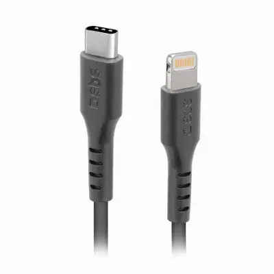 SBS USB-C - Lightning Kabel 1m - Svart